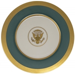Very Rare Harry S. Truman White House Service Plate Measuring 11.375 -- Plate Features the New 1945 Presidential Seal, in Fine Condition With the 24kt Gold Rim